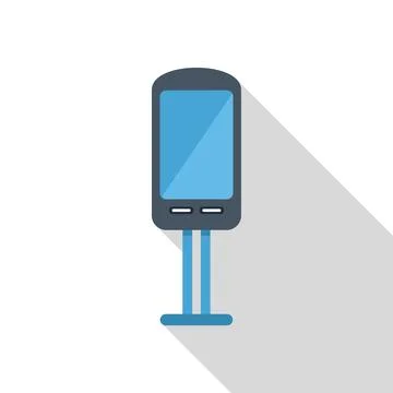 Parking meter featuring digital display and payment options on stand Stock Illustration