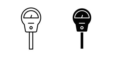 Parking meter icon in black and white. vector icon pack for websites Stock Illustration