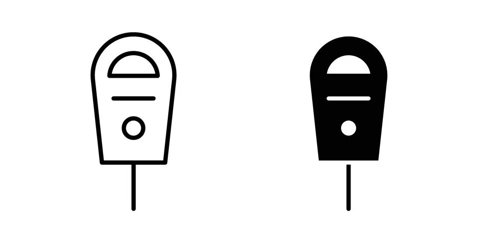 Parking meter icon black vector isolated on white Stock Illustration