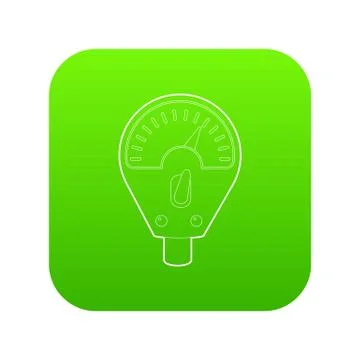 Parking meter icon green vector Stock Illustration