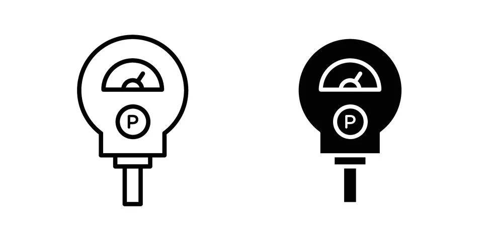 Parking meter icon illustration vector, icon set for apps Stock Illustration