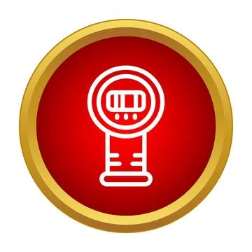 Parking meter icon on red circle background Stockillustratie
