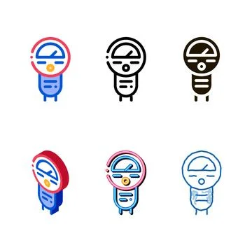 Parking meter icon vector forms outline 库存插图