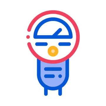 Parking Meter Icon Vector Outline Illustration Stock Illustration