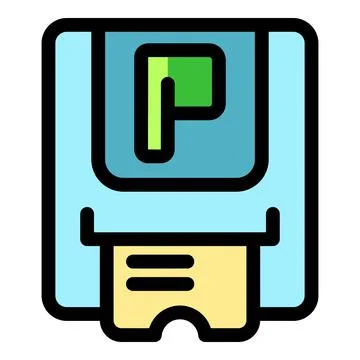 Parking meter inserting ticket for payment, parking management system Stock Illustration