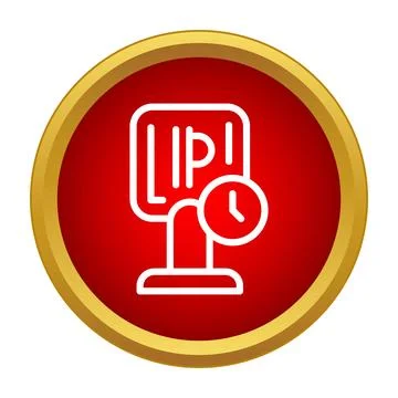 Parking meter limited time zone flat icon Stock Illustration