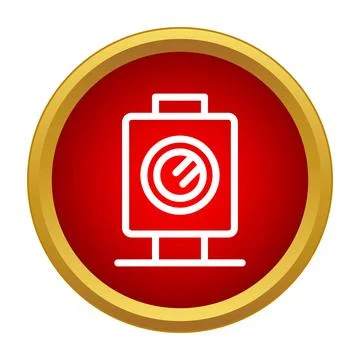 Parking meter machine icon in red circle イラスト素材