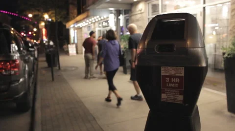 Parking Meter at night Stock-Footage 54640829
