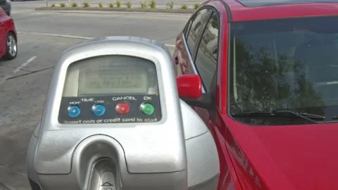 Parking Meter Running Out - Last Minute Stock Footage 131608339