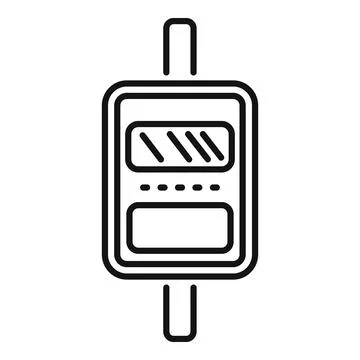 Parking meter showing time remaining icon outline style Stock Illustration