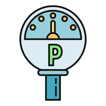 Parking meter showing a timer and a p for park Illustration