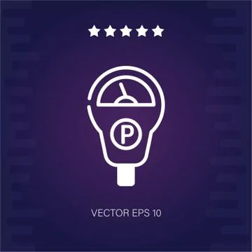 Parking meter vector icon Illustrazione stock