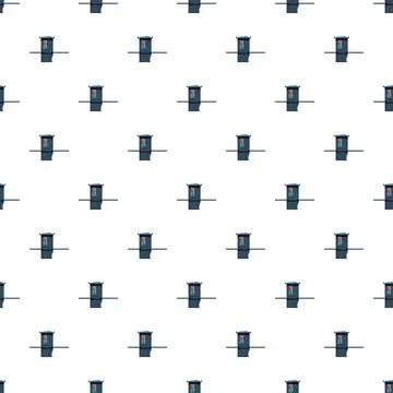 Parking meters creating a repeating pattern for city street management Stock Illustration