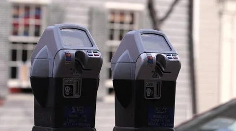 Parking Meters Stock Footage 61138937