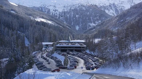 Parking in the mountains Video stock 73116829