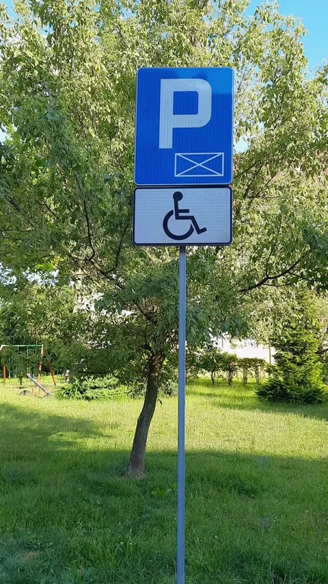 Parking only for disabled drivers. Stock Footage 245487363