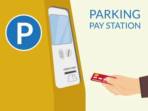 Parking pay station Stock Illustration