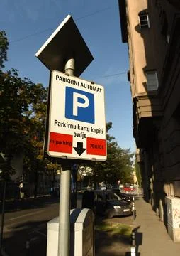 Parking payment machine in centre of Zagreb, Croatia 写真素材
