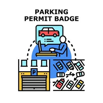 Parking permit application and access system concept Stock Illustration