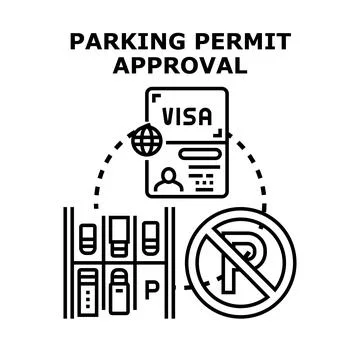 Parking permit approval process concept illustration 库存插图