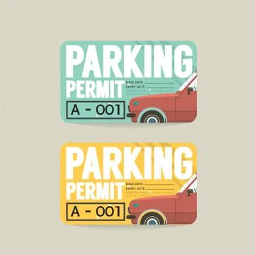 Parking Permit Card Vector Illustration Stock-Illustration