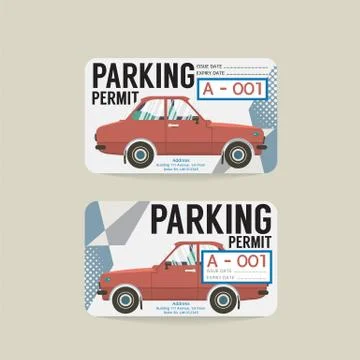 Parking Permit Card Vector Illustration Illustrazione stock