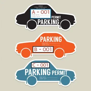 Parking Permit Card Vector Illustration Stock Illustration