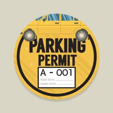 Parking Permit Card Vector Illustration イラスト素材