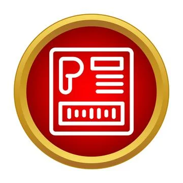 Parking permit icon vector in red circular badge Ilustración de archivo