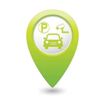 Parking place green map pointer Stock Illustration