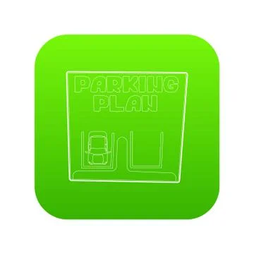 Parking plan icon green Ilustración de archivo