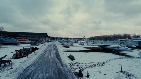 The parking of planes - a view from air Stock Footage 88302220