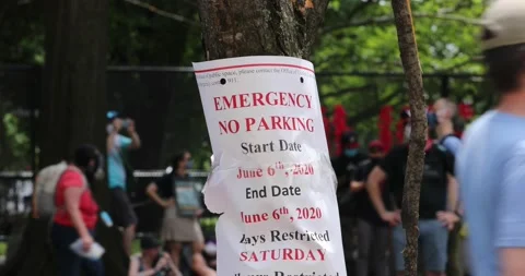 Parking prohibited during the Black Lives Matter protest in Washington, DC Stock Footage 132083071