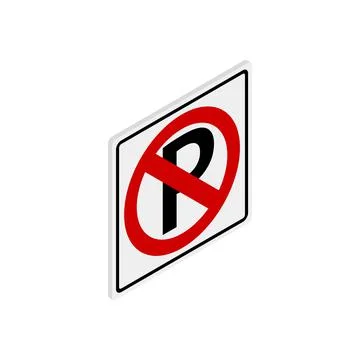 Parking is prohibited icon, isometric 3d style Stock Illustration