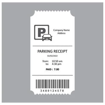 Parking receipt template, icon, vector. Stock Illustration