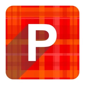 Parking red flat icon isolated. Stock Illustration