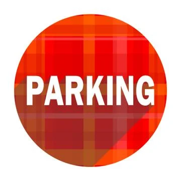 Parking red flat icon isolated. Stockillustratie