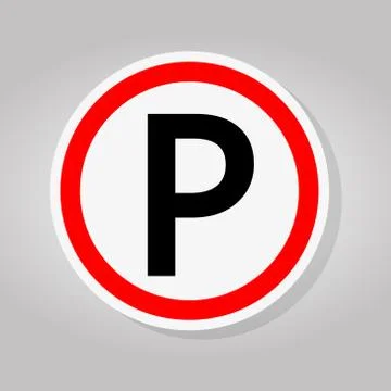 Parking Road Sign Isolate On White Background,Vector Illustration Ilustração Stock