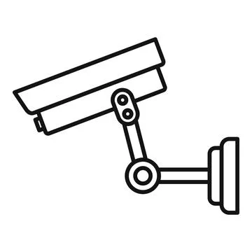 Parking security camera icon, outline style Stock Illustration