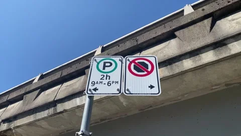 Parking sign 2 hour limit Stock Footage 280879346