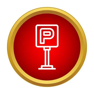 Parking sign button showing available car park space Stock Illustration