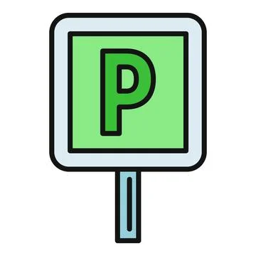 Parking sign indicating available space for vehicles Stock-Illustration