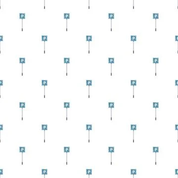Parking sign pattern on white background Stock Illustration