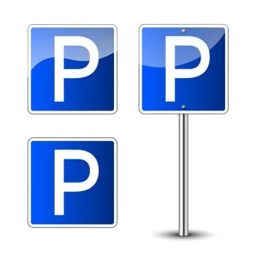 Parking signs isolated Illustrazione stock