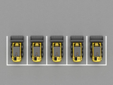 Parking with skidsteer loader Stock Illustration