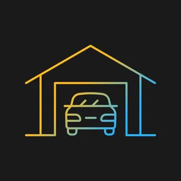 Parking space nearby gradient vector icon for dark theme Illustrazione stock