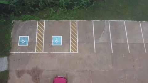 Parking with a special place for the disabled. Stock Footage 222463431