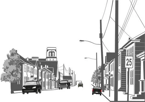 PARKING IN THE STREET Stock Illustration