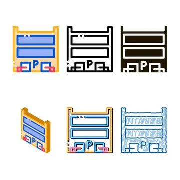 Parking styles location icon vector outline Ilustración de archivo