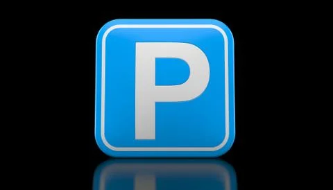 Parking symbol on black background Stock Illustration